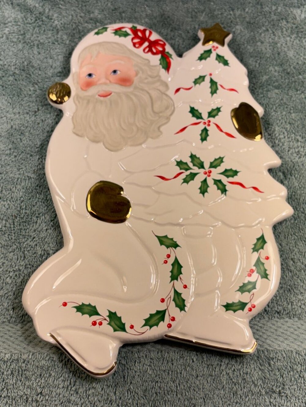 Lenox Holiday Santa Collection Trivet Wall Hanging Porcelain NIB 6047526